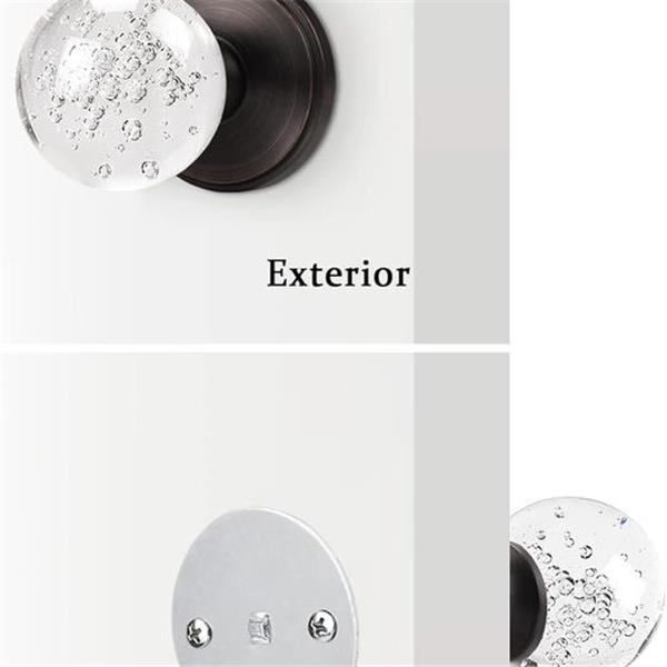 6 Pack Orger Crystal Door Knobs for French Door, Inactive Single Side Interior Door Handles, Du