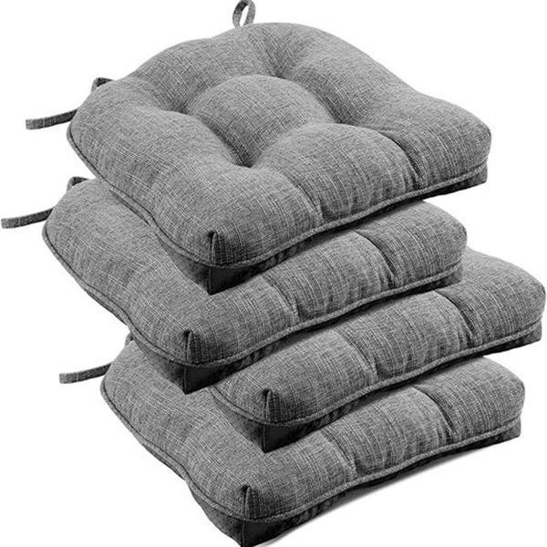 downluxe Indoor Chair Cushions for Dining Chairs, Tufted Overstuffed Textured Memory Foam Kitch