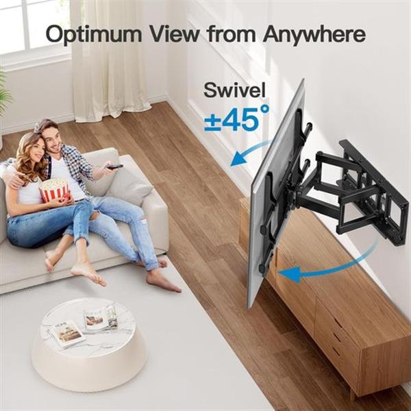 Pipishell Full Motion TV Wall Mount for 37-75" Flat Curved TVs, Wall Mount TV Bracket with Dual