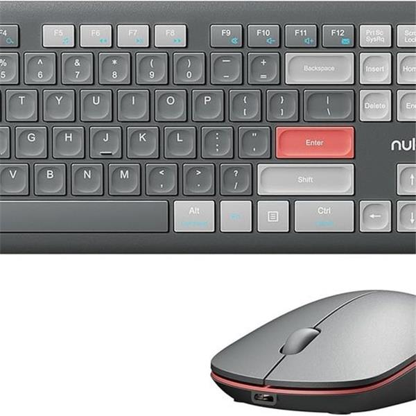 Nulea KM74 Ultra-Slim Wireless Keyboard and Mouse Combo, 2.4GHz Connection, Full-Size Keyboard