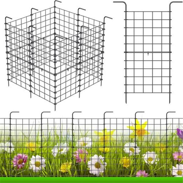 32 Pack Decorative Garden Fence Outdoor 24in x 22ft Coated Metal RustProof Landscape Wrought Ir