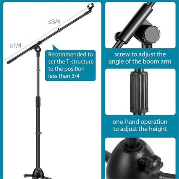 InnoGear Microphone Stand, Boom Arm Mic Stand Floor Detachable Height Adjustable Heavy Duty wit