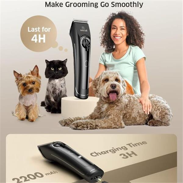 oneisall Dog Clippers for Grooming Thick Curly Hair, Low Noise Dog Grooming Kit with Detachable