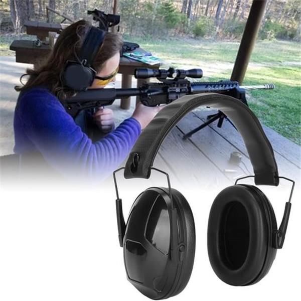 Ear Muffs, NRR 34dB SNR 34dB Noise Cancelling Ear Protection Headphones Folding Black Slim Ear