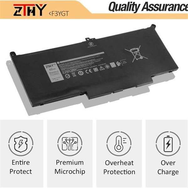 ZTHY 60Wh F3YGT Laptop Battery Replacement for Dell Latitude 12 7000 7280 7290/13 7000 7380 739