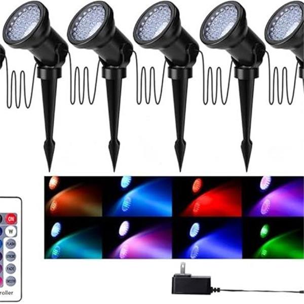 ZODIC Landscape Spotlights, 36 LED Waterproof Outdoor Lights Colorful Spot Light Long Distant R