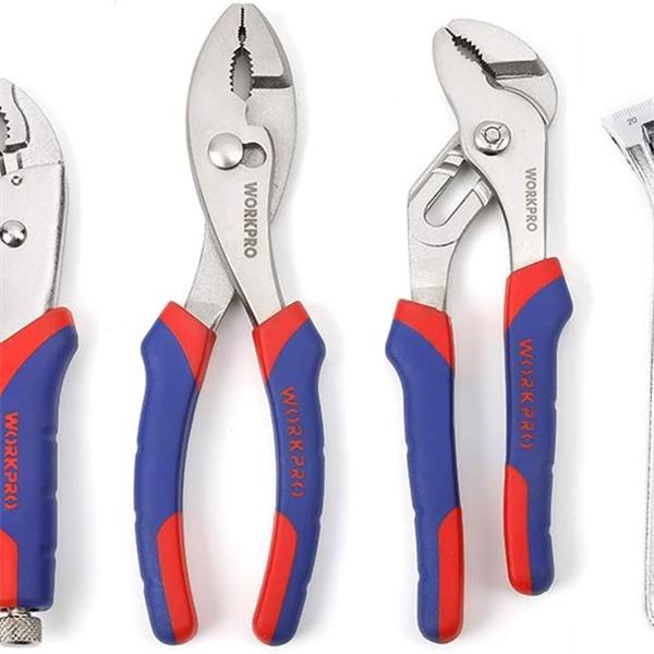 WORKPRO Pliers Set 4-piece Locking Plier Slip-joint Plier Groove Joint Pliers and Adjustable Wr