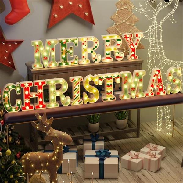 Christmas Decorations - 14 LED Letters Christmas Lights 'MERRY CHRISTMAS' for Christmas Party H