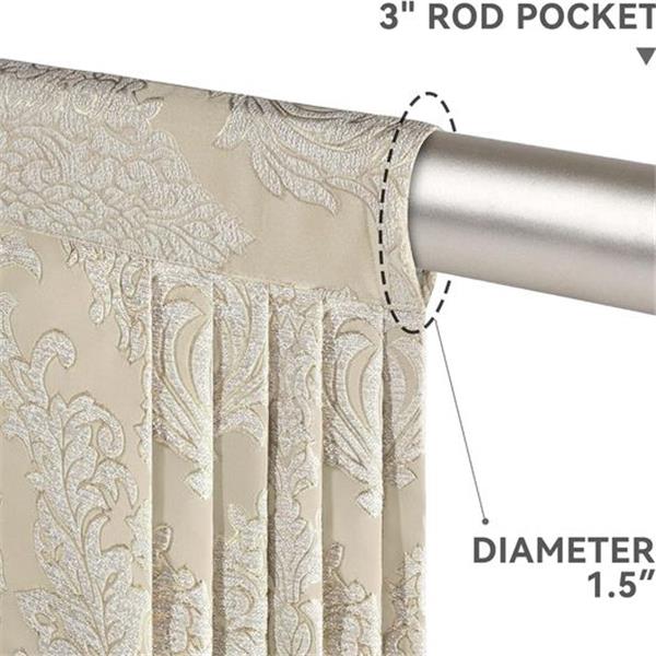 Loom and Mill Luxury Jacquard Waterfall Valance for Living Room, Elegant Damask Swag Window Val