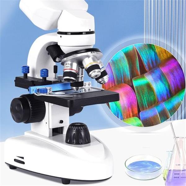 Compound Binocular Microscope, 40X‑5000X Binocular Compound Microscope with WF10X & WF50X Eyepi