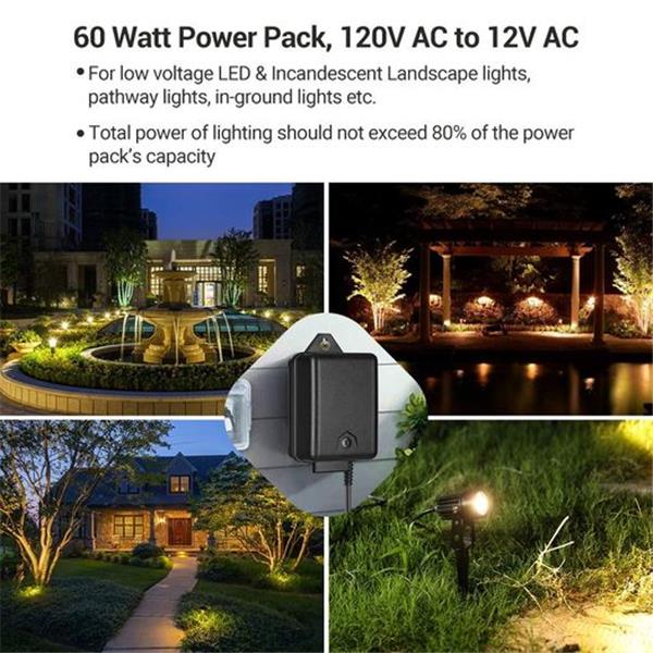 DEWENWILS 60 Watt Outdoor Low Voltage Transformer with Timer and Photocell Light Sensor, 120V A
