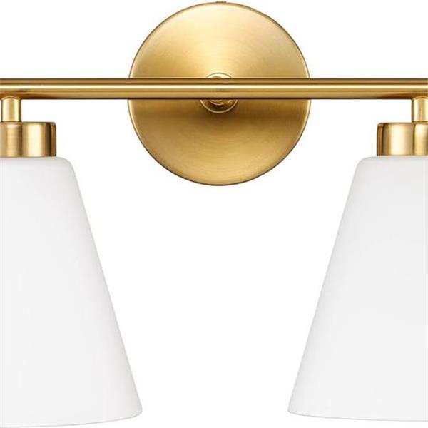 Hamilyeah Gold Bathroom Vanity Light Fixture with Frosted Glass Shade, 2 Light Vanity Lighting