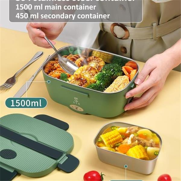 STN Electric Lunch Box Food Heater,Efficient Heated Lunch Box Set with Removable Pure 304 SS Co