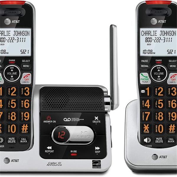 AT&T BL102-2 DECT 6.0 2-Handset Cordless Phone for Home with Answering Machine, Call Blocking,