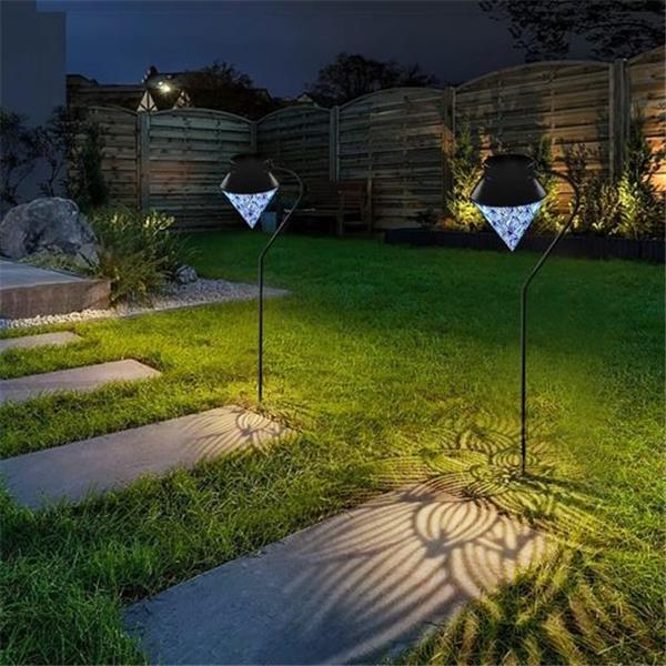 ielevations Solar Pathway Lights Outdoor LED Decorative Stake Garden Lotus Landscape Light for