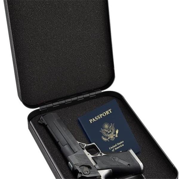 Younion Pistol Safe, Portable Travel Gun Safe,Handgun Lock Box, Gun Safes for Cars, Black