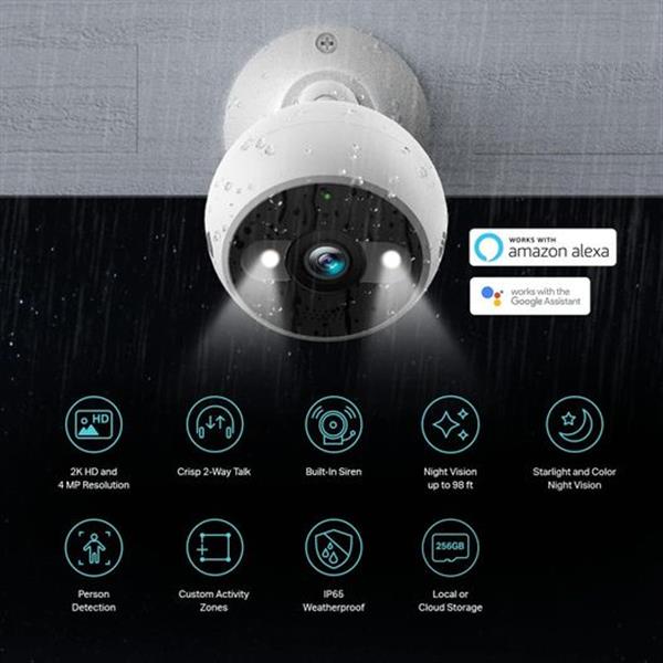 Kasa Smart 2K QHD Security Camera Outdoor Wired, IP65, Starlight Sensor & 98Ft Night Vision, Mo