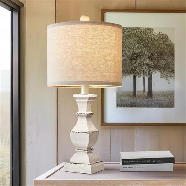 PoKat 20.5" Retro Farmhouse Table Lamps Nightstand Lamp for Bedroom Vintage Rustic Table Lamps