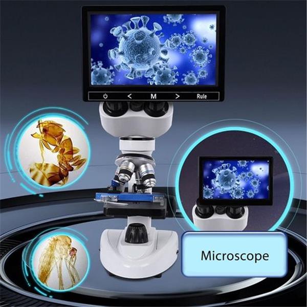 Compound Binocular Microscope, 40X‑5000X Binocular Compound Microscope with WF10X & WF50X Eyepi