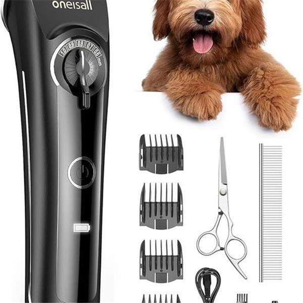 oneisall Dog Clippers for Grooming Thick Curly Hair, Low Noise Dog Grooming Kit with Detachable