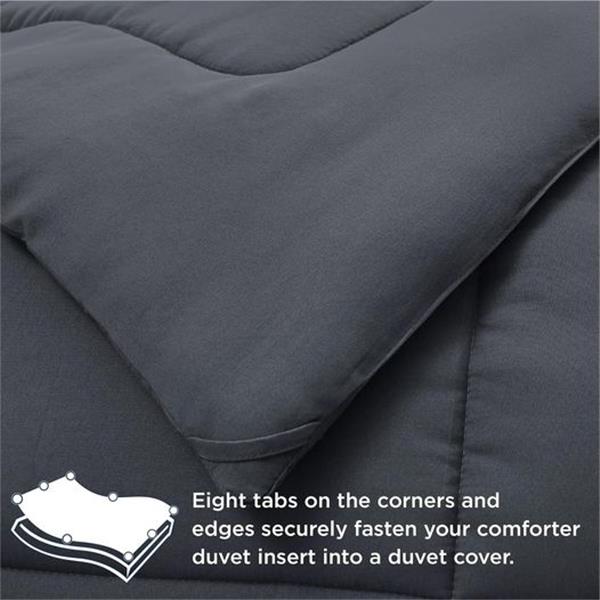 Bedsure Queen Bed Comforter Dark Grey - All Season Quilted Down Alternative Comforter for Queen