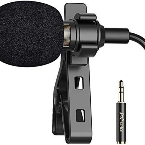 PoP voice 16 Feet Single Head Lavalier Lapel Microphone Omnidirectional Condenser Mic for Andro