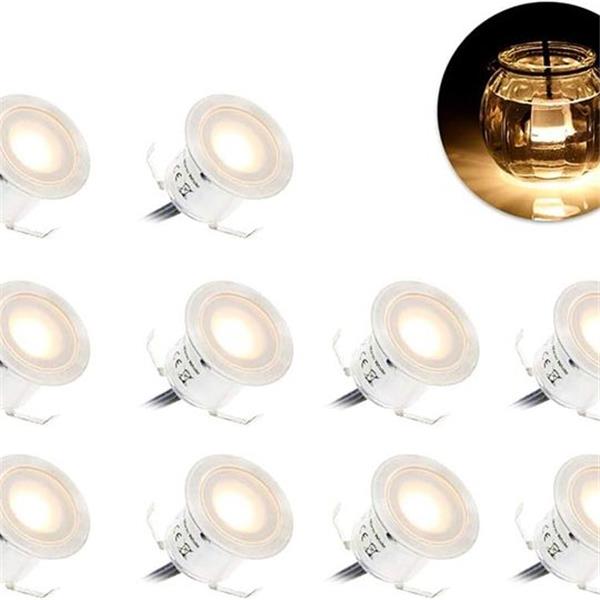 10PCS 32mm Outdoor Waterproof LED Deck Light Kit Landscape Recessed Lighting for Step Stair Yar