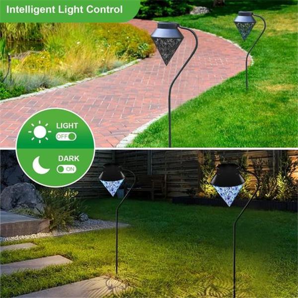 ielevations Solar Pathway Lights Outdoor LED Decorative Stake Garden Lotus Landscape Light for