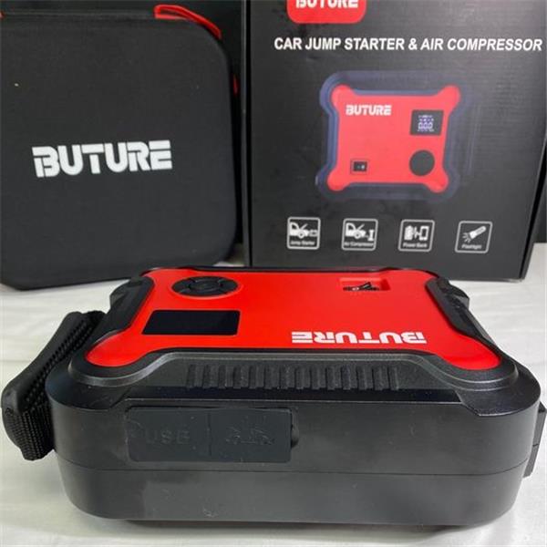 Buture BR700 Red Black 150 PSI Car Jump Starter With Air Compressor