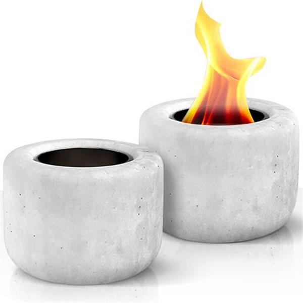 Pack of 2 Tabletop fire Pit, Indoor/Outdoor Personal Mini Concrete Table top rubbing Alcohol Fi