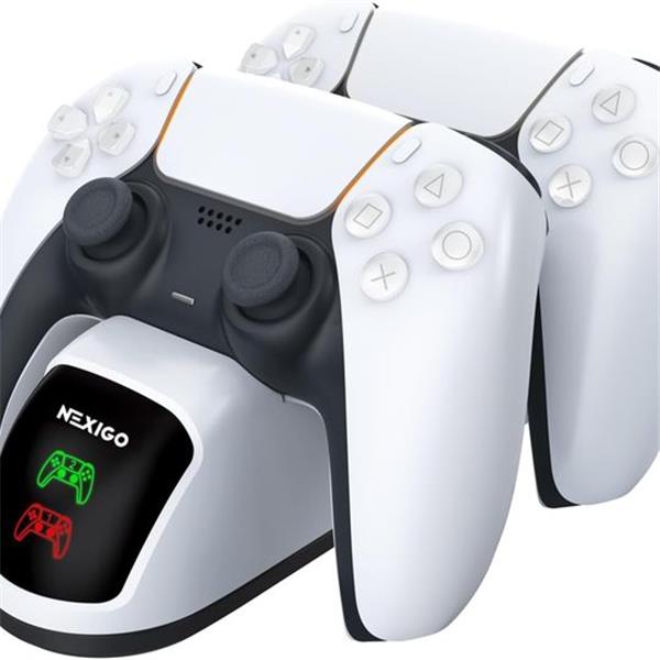 NexiGo Dobe Upgraded PS5 Controller Charger, Dual Charing Station with LED Indicator, High Spee