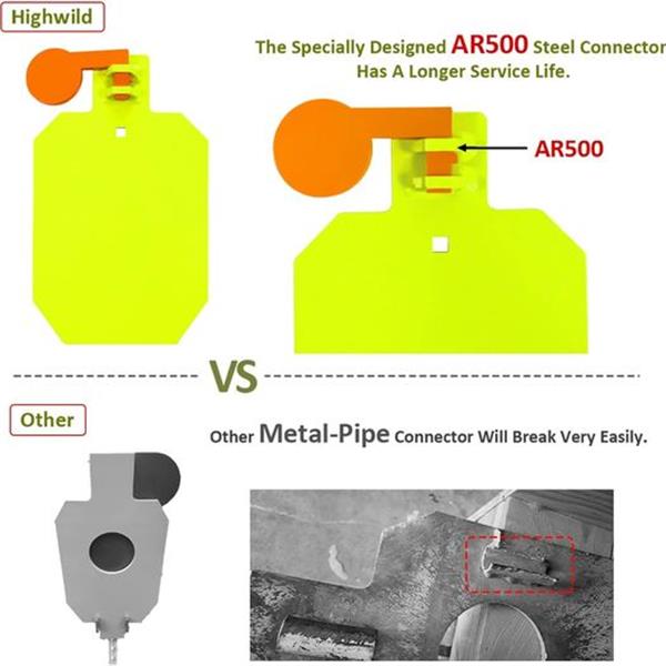 Highwild Target Stand System - AR500 Steel Hostage Reactive Shooting Target 3/8" Thick with 2x4