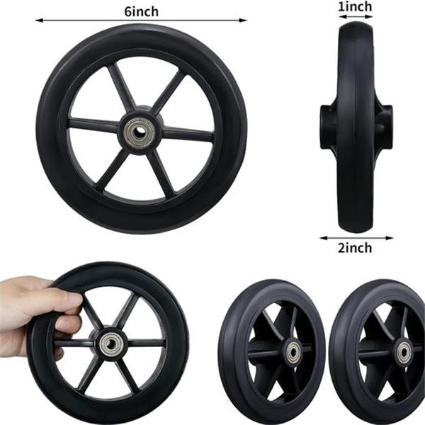 Datanly 4 Pcs Replacement Wheels for Walkers with 4 Axles Rollator Replacement 6 Inches Walker