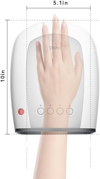 Breo iPalm520e Electric Hand Massager, Palm Massage Machine with Heating, Compression, Rechargeable for Relax, Arthritis, Cold Hands, Finger Numbness, Family Use, Mother's Day Gift