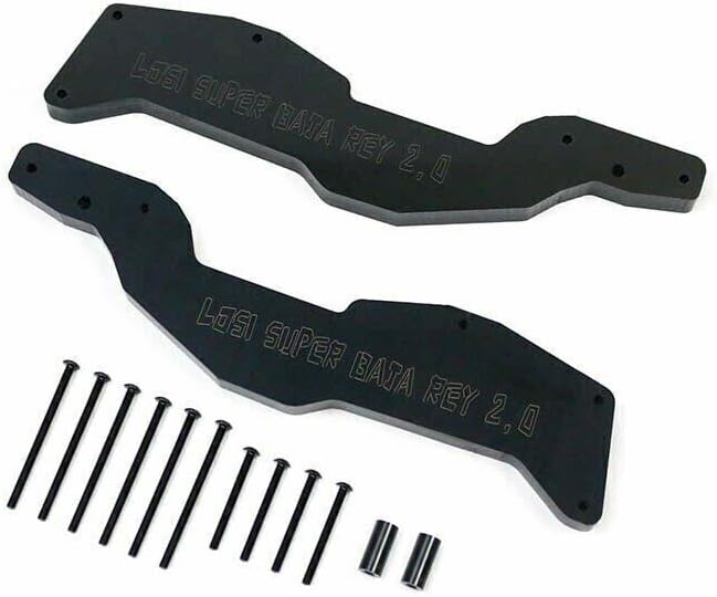 XBERSTAR 2PCS Pipe Frame Rear Reinforced Support Parts for 1/6 LOSI SUPER BAJA REY 2.0 RC (BLACK)