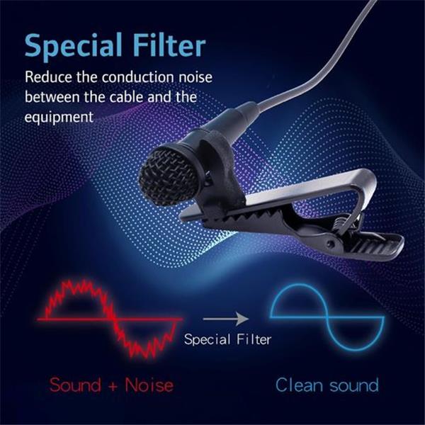 CAROL Lavalier Microphone Noise Cancelling Condenser Headset Microphone MDM-865 with Easy Clip
