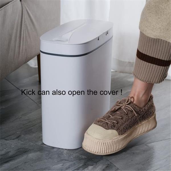 Sooyee 14 Liter Automatic Trash Can with lid,3.6 Gallon Touchless Trash Can or Kick,Garbage Can