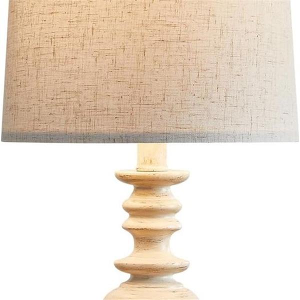 BOBOMOMO Resin 20.5" Farmhouse Lamps for Bedrooms Retro Side Table Lamps Bedside Lamp for Side