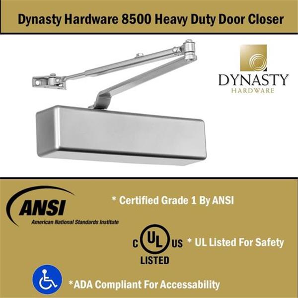 Dynasty Hardware DYN-8500-ALUM Surface Mount Door Closer, Sprayed Aluminum