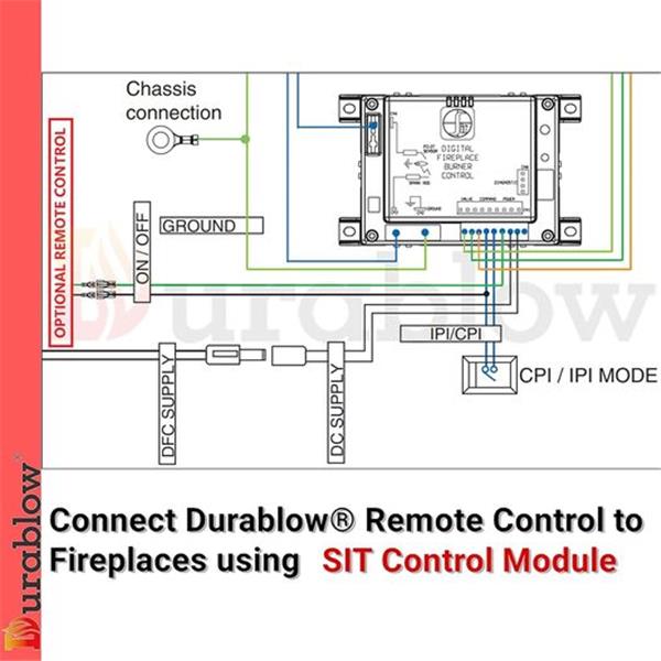 Durablow TR1001 On/Off Gas Fireplace Remote Control Kit for Millivolt Valve, IPI Module, Replac