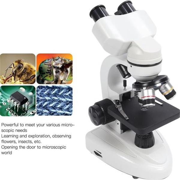 Compound Binocular Microscope, 40X‑5000X Binocular Compound Microscope with WF10X & WF50X Eyepi