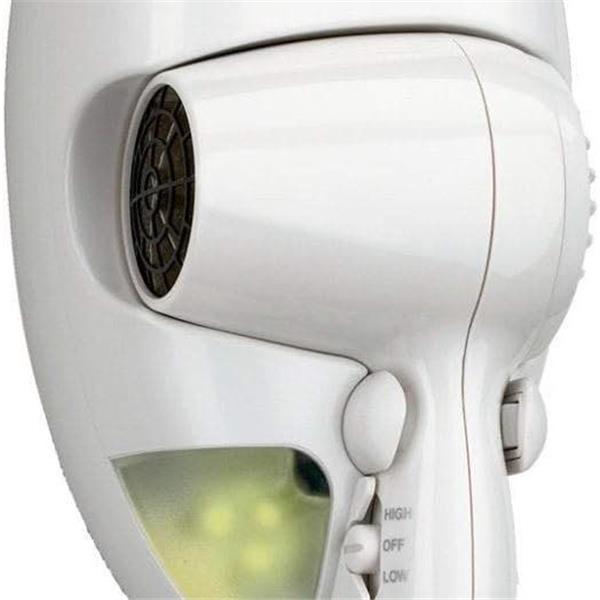 Conair 134W Mini Turbo White Wall Mount Hair Dryer with Nightlight - 1600W