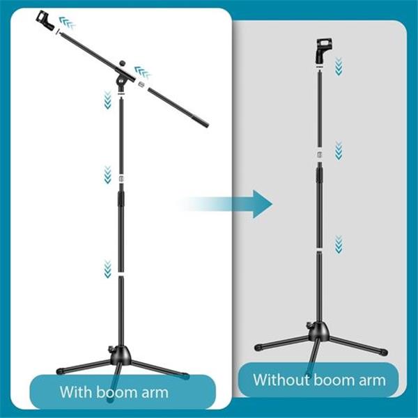 InnoGear Microphone Stand, Boom Arm Mic Stand Floor Detachable Height Adjustable Heavy Duty wit