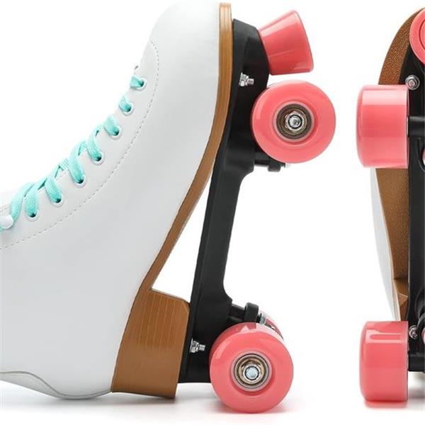 Dahocri Outdoor White Roller Skate - Indoor Women and Men High Top Double-Row Roller Stakes 38