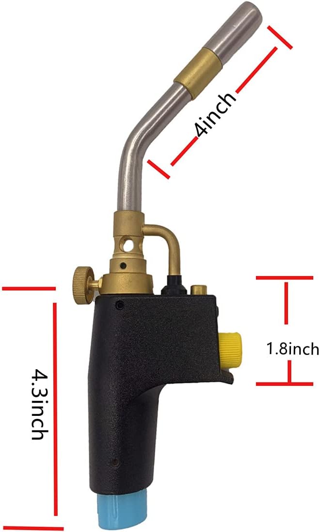 High Intensity Trigger Starter Propane Torch With 3 Nozzles for Solding Brazing Welding Compatible with MAPP/MAP Pro/Propane for Gas Welding/Searing Steak(Torch with 3 Nozzles)