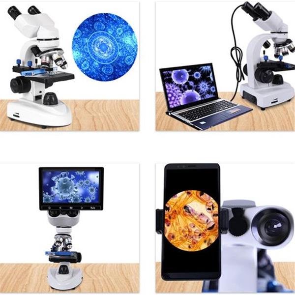 Compound Binocular Microscope, 40X‑5000X Binocular Compound Microscope with WF10X & WF50X Eyepi