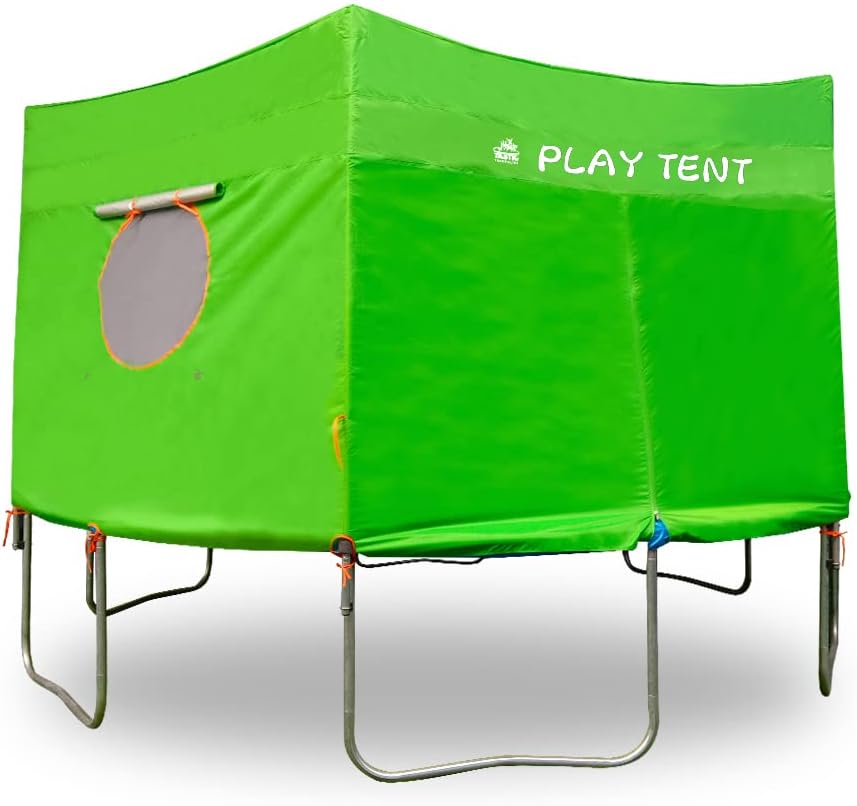 Trampoline Tent, 12 ft 14 ft 15 ft Trampoline Tent with 2 * 32.8Ft Ball String Lights, Oxford with Sunscreen Coating Trampoline Tent Cover Fit for 12 ft 14 ft 15 ft Trampoline-6 Straight Pole