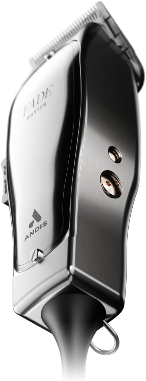 Andis 01820 Professional Fade Master Hair Clipper, Adjustable Carbon Steel Fade Blade Clipper - Zero Gap, Unbreakable Aluminium Housing, Chrome, Silver