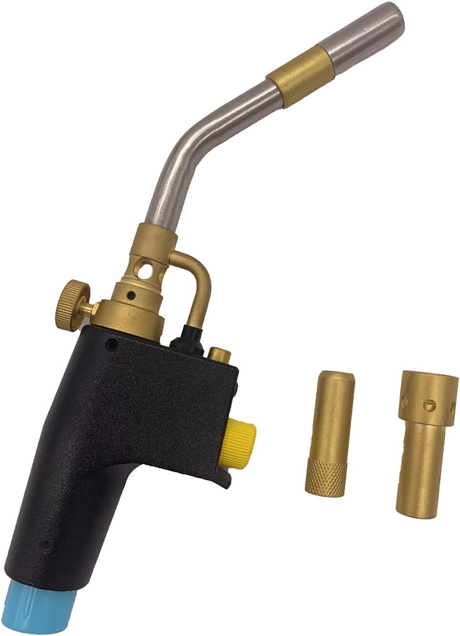 High Intensity Trigger Starter Propane Torch With 3 Nozzles for Solding Brazing Welding Compatible with MAPP/MAP Pro/Propane for Gas Welding/Searing Steak(Torch with 3 Nozzles)