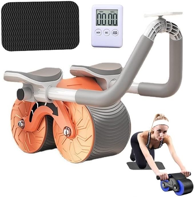 Automatic Rebound Ab Roller Wheel With Timer And Kneeling Mat Automatic Return Abdominal Wheel With Elbow Support And Knee Pad Core Flex 4d Ab Roller，for Home Workout